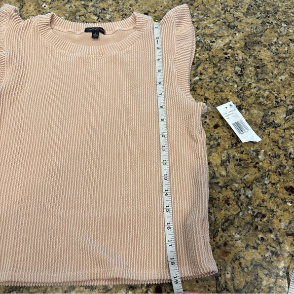 “MM MM MM” LG. PULL OVER TOP PEACH RIBBED DESIGN CAP SLEEVES USA “JUNIORS” NWT - Picture 13 of 13